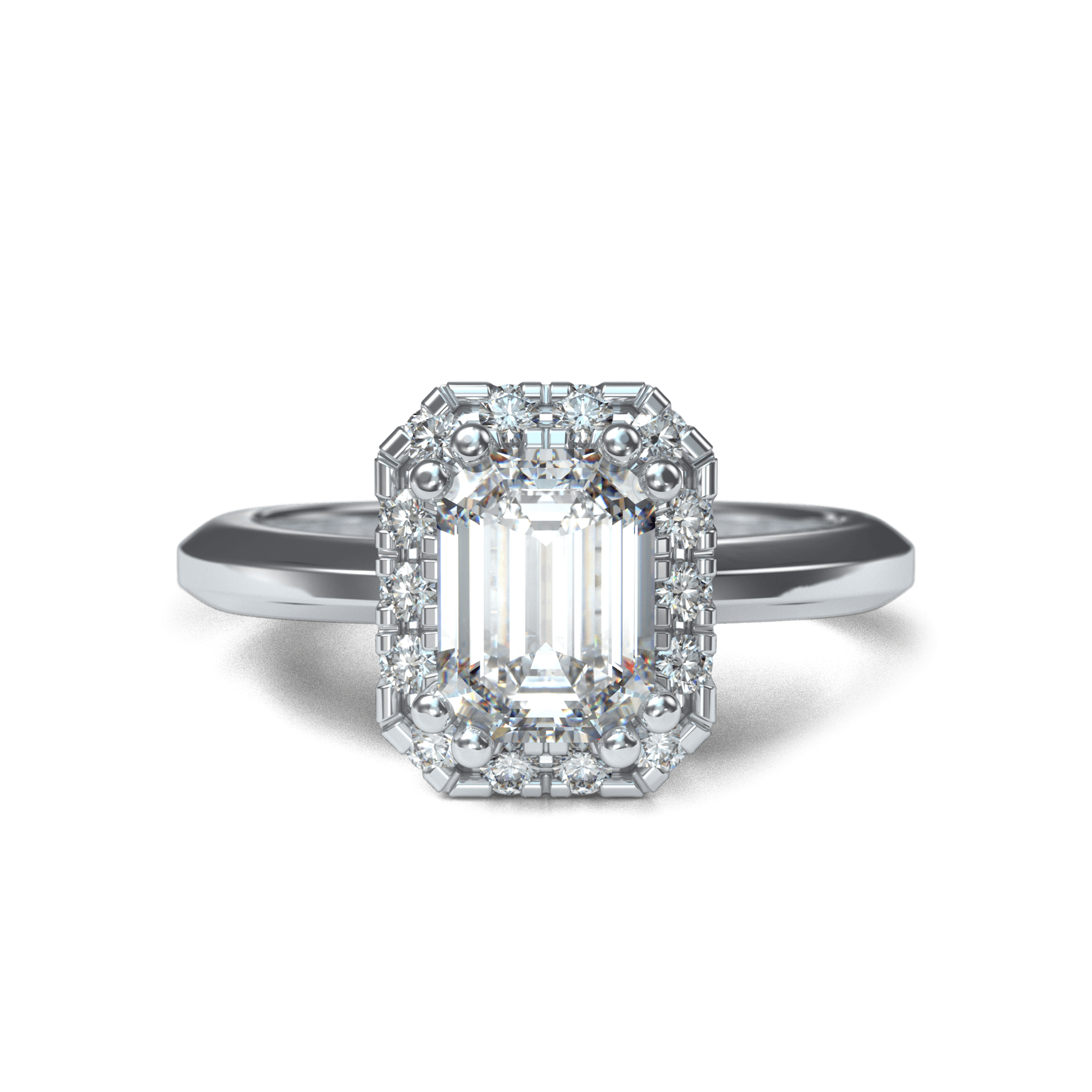 Ring Setting Rome crownpavé emeraldcut My Diamond Ring®