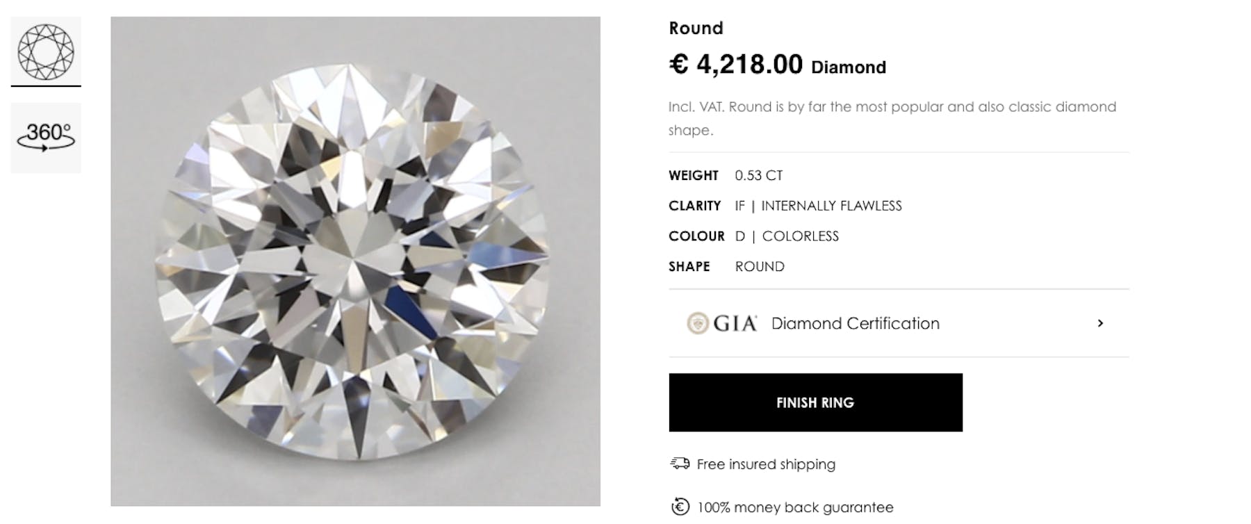 My Diamond Ring Diamon Guide 4cs Diamond Criteria The Cut of a diamond Round Diamond 1