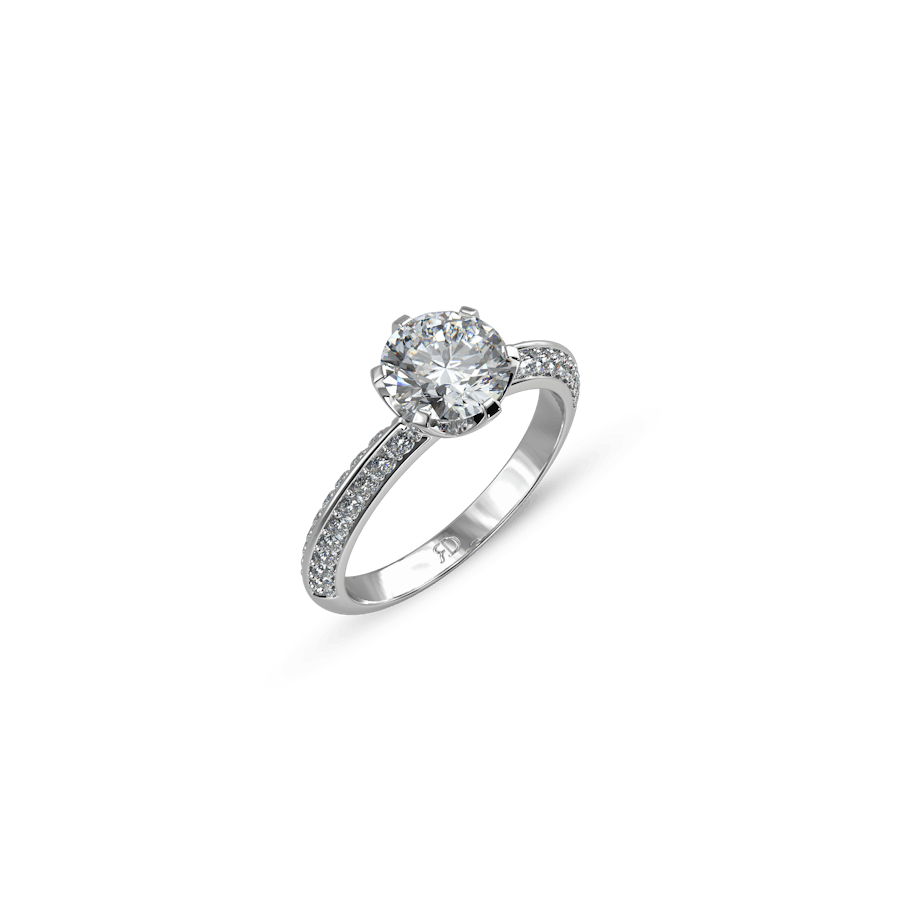 New York Bright Cut Round White Dia 1