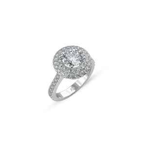 St Tropez Double Pavé Round White Dia 1