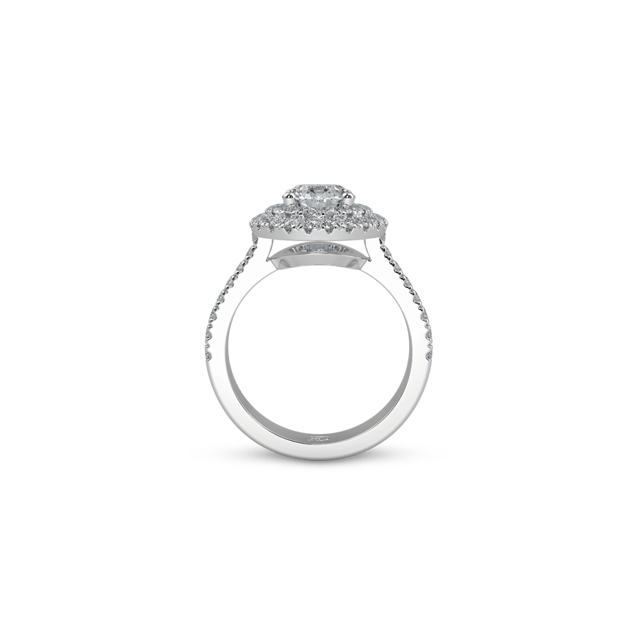 St Tropez Double Pavé Round White Dia 4