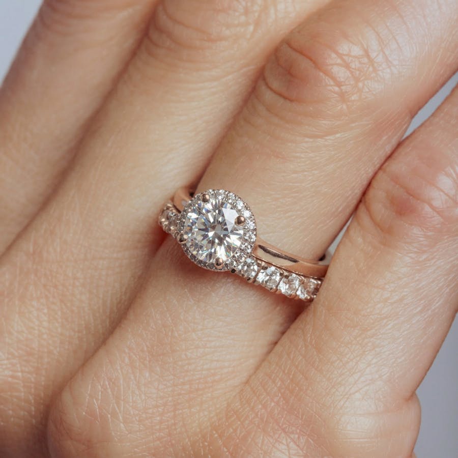 Stack crown pavé round hand stack PG