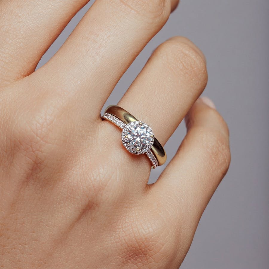 Stack full pavé round hand stack YG