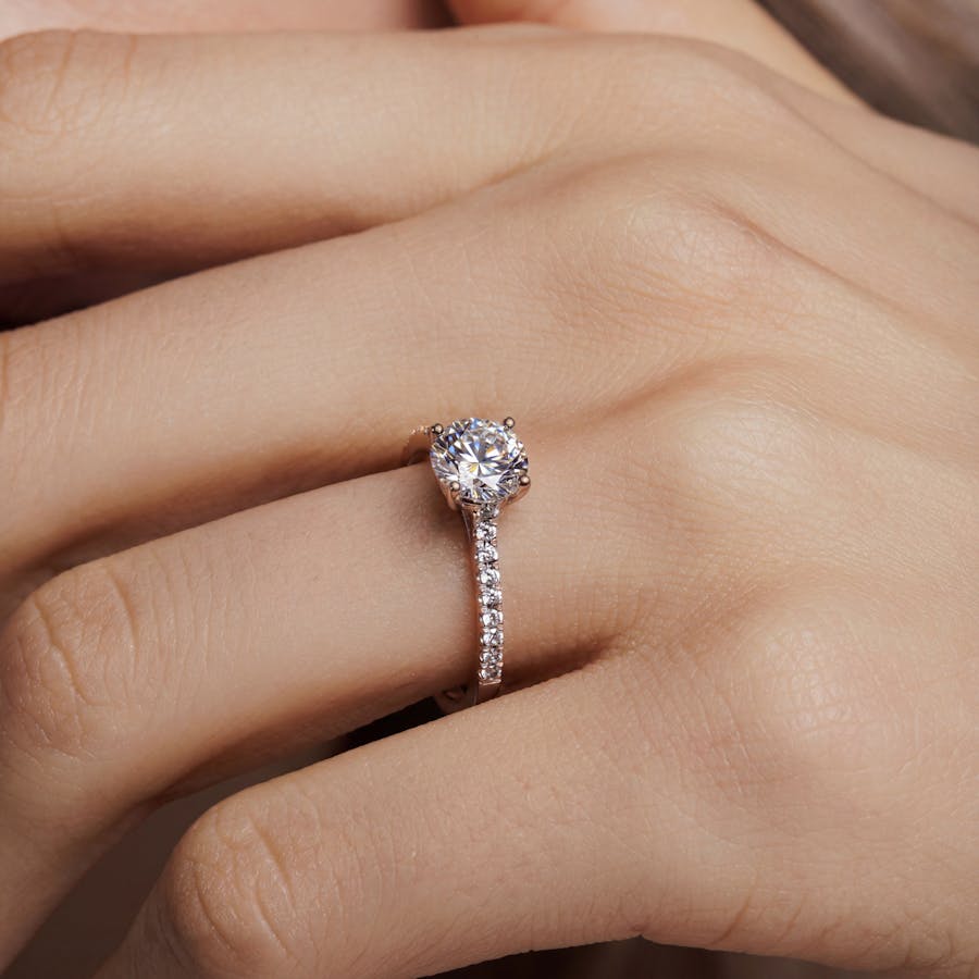 Stack pavé round hand alone PG