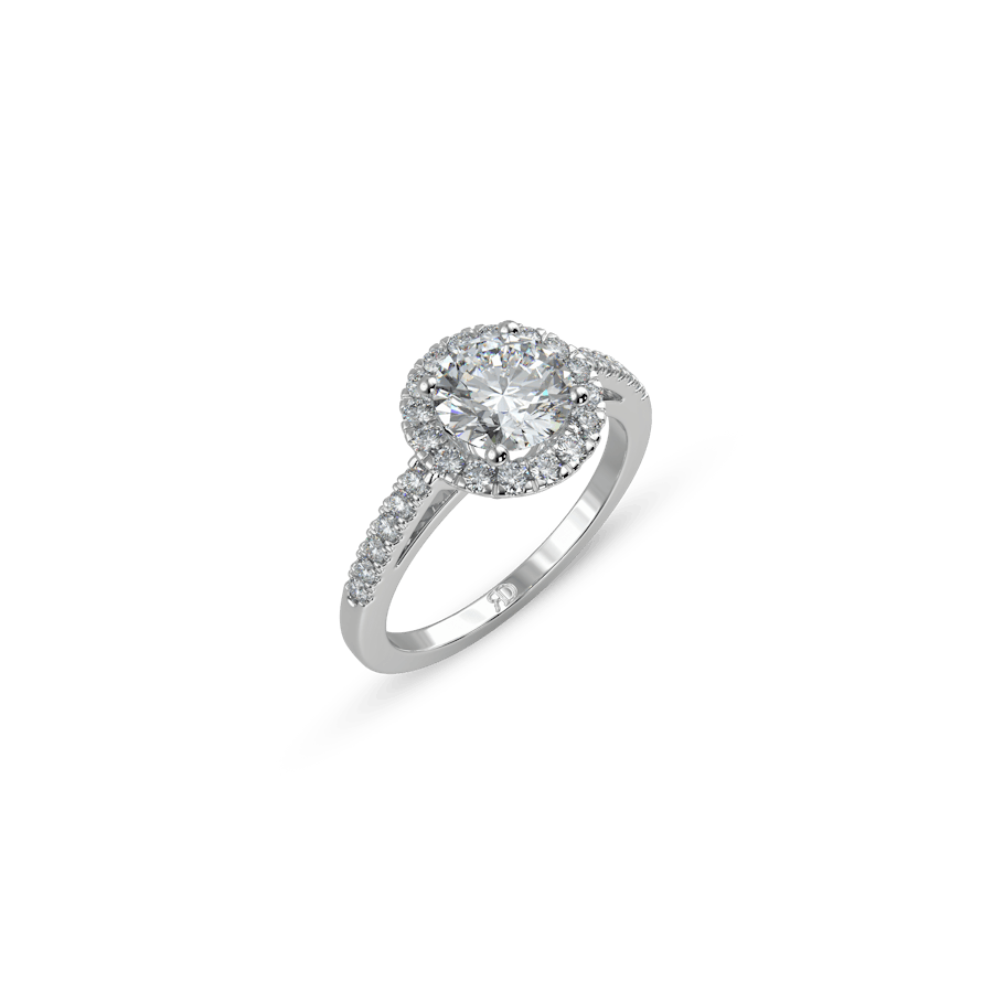 Venice Full Pavé Round White Dia 1