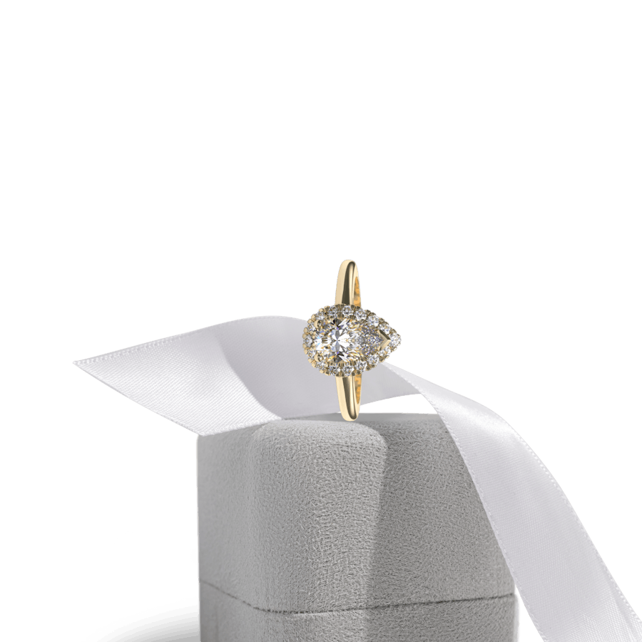 Venice crown pavé pear YG