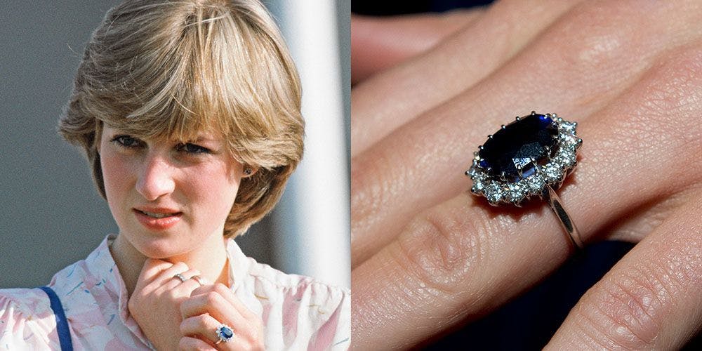 Royal Princess Diana Diamonesk Silver Engagement Ring Replica Ladies' Ring: Princess  Diana Engagement Ring Replica